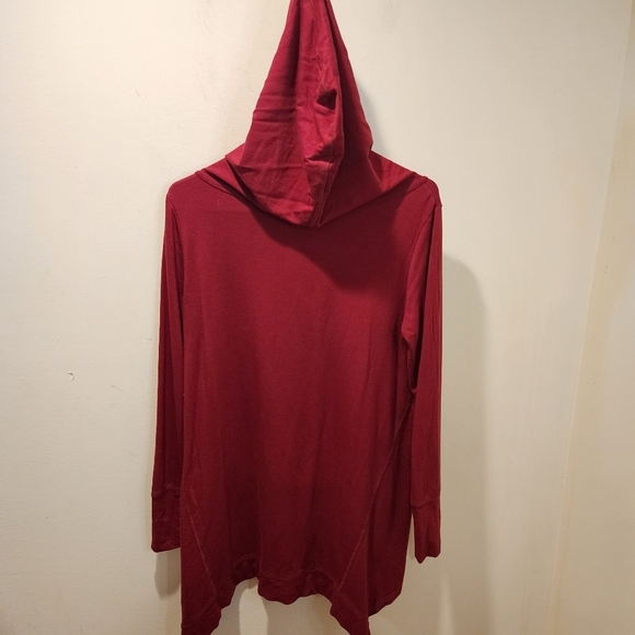 PURE Esscense Women's Burgundy Hooded Relaxed Fit sweater Fits L - Picture 4 of 13